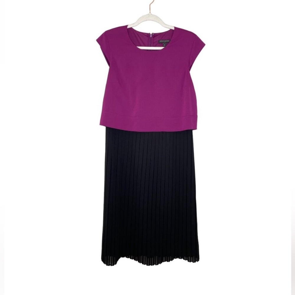 Midi purple crop like top and Black Pleated bottom dress